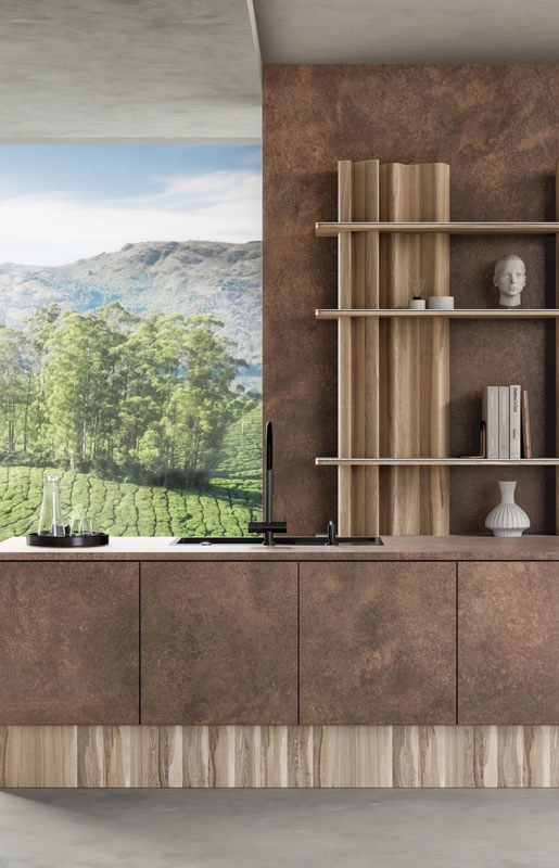 מטבח ממשטח אבן קיסר פורצלן 310 Majesty Metal