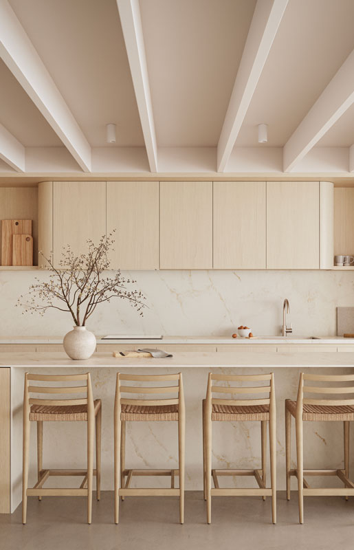 Caesarstone 537 Glacetta porcelain Kitcen