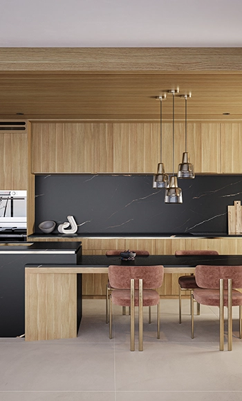 משטח שיש פורצלן אבן קיסר Midnight Spark 911